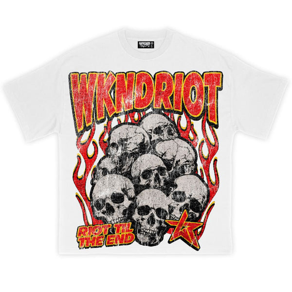 Wknd Riot Riot Til The End Tee | White