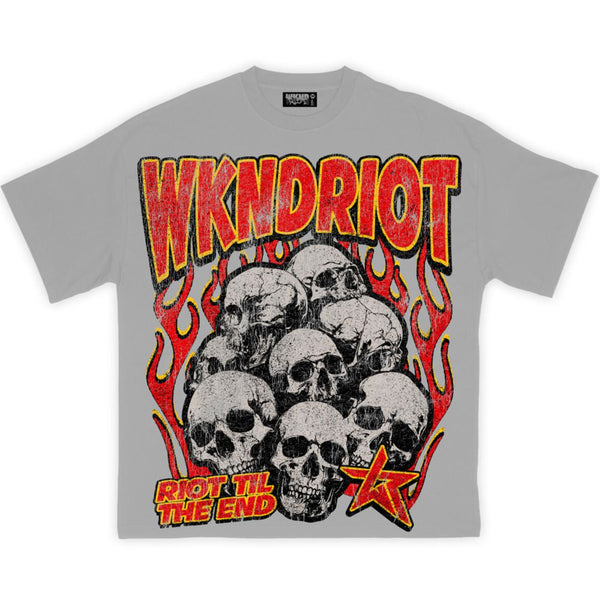 Wknd Riot Riot Til The End Tee | Grey