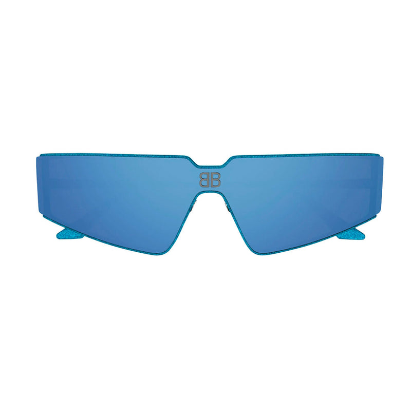 Balenciaga Monochromatic Rectangle Metal Sunglasses | Light Blue