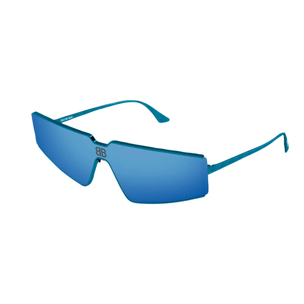 Balenciaga Monochromatic Rectangle Metal Sunglasses | Light Blue