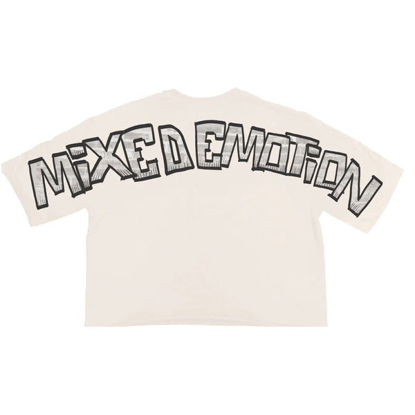 Mixed Emotion Monster Cropped Tee | Cream