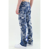 Armor Jeans Cargo Jacquard Mid-Rise Stacked Jeans | Blue