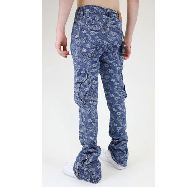 Armor Jeans Bandana Mid-Rise Stacked Jeans | Mid Blue