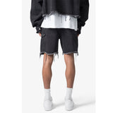 Mnml Frayed Denim Shorts | Washed Black