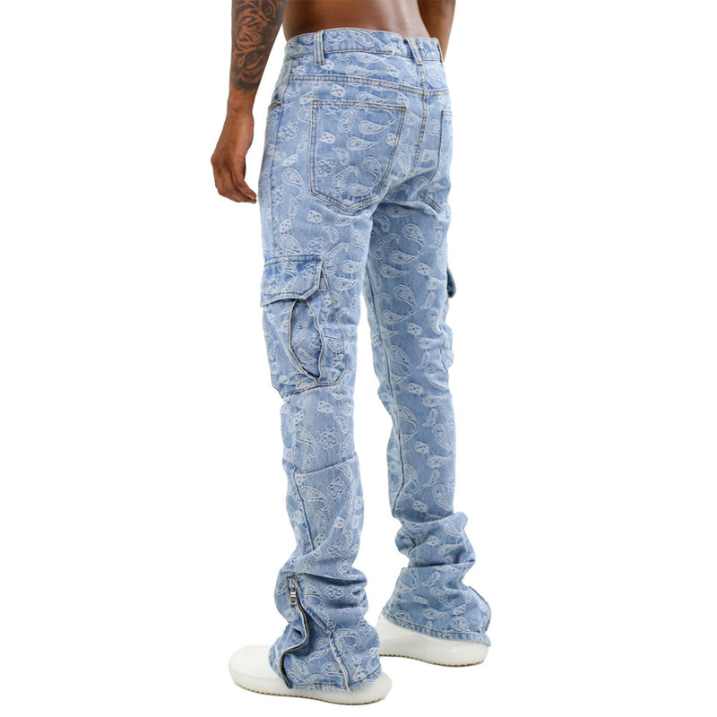 Armor Jeans Bandana Mid-Rise Stacked Jeans | Light Blue