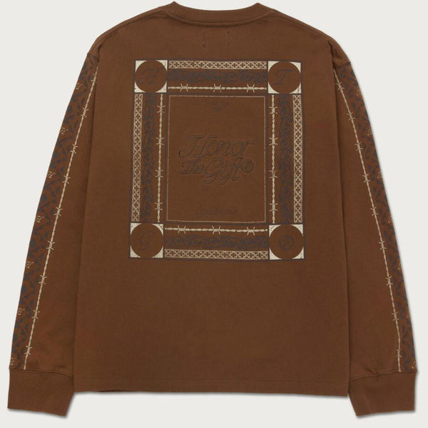 Honor The Gift Pattern L/S Tee | Brown