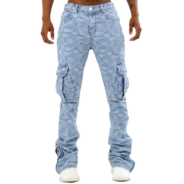 Armor Jeans Bandana Mid-Rise Stacked Jeans | Light Blue