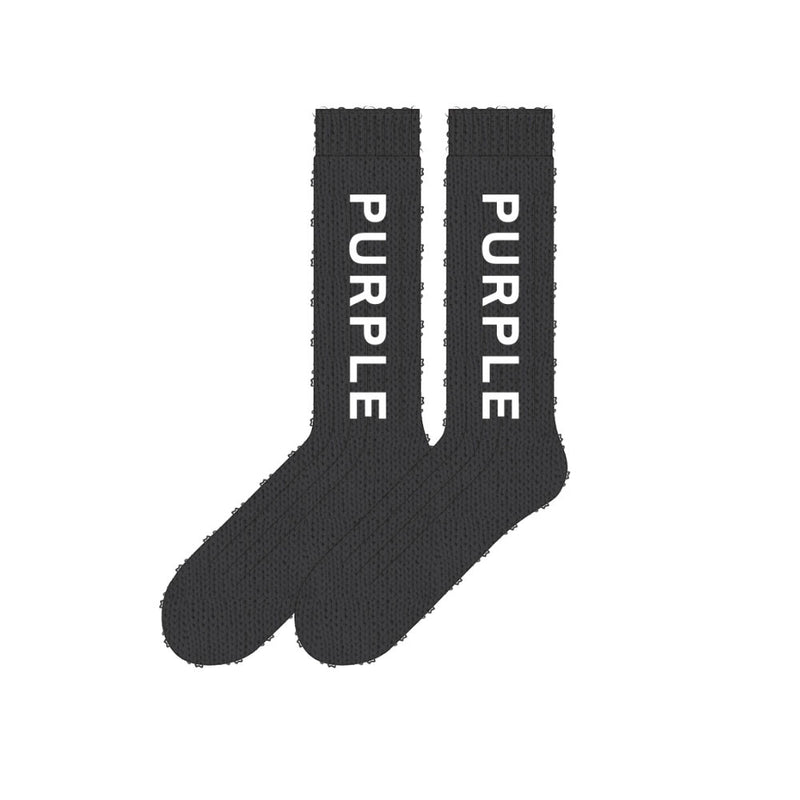 Purple Brand Mohair Knit Socks | Black (A1002-MSBB)