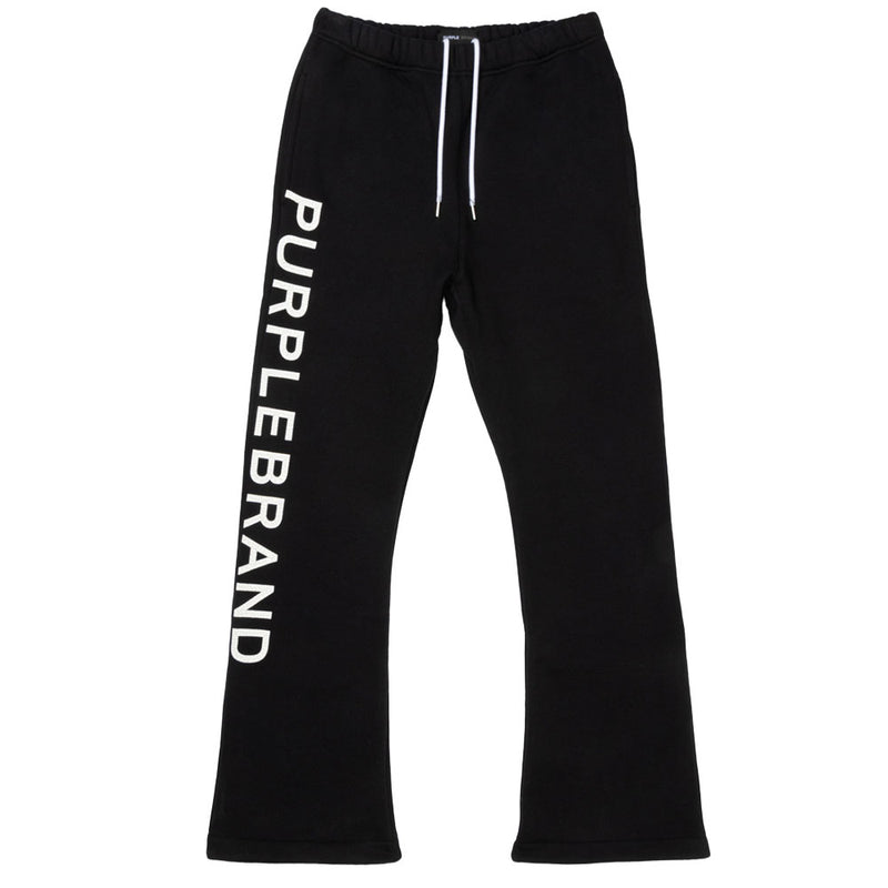Purple Brand P459 Wordmark Flared Pants | Black (P459-HBBW)