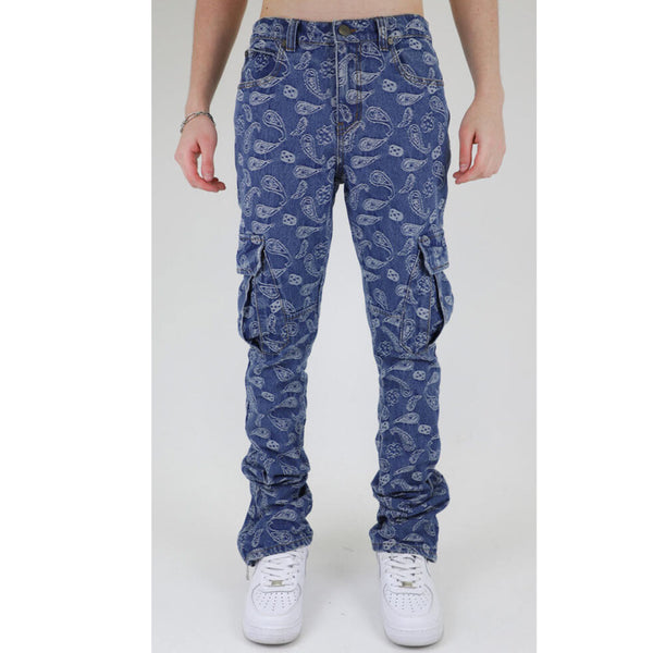 Armor Jeans Bandana Mid-Rise Stacked Jeans | Mid Blue