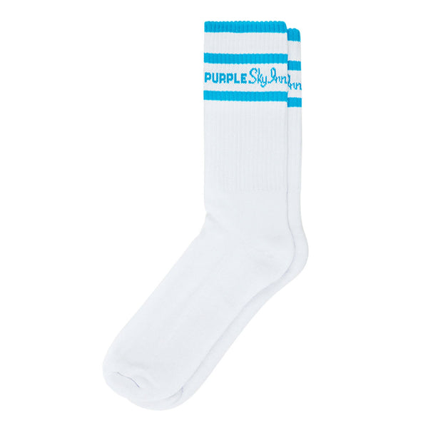 Purple X Blue Sky Socks | White