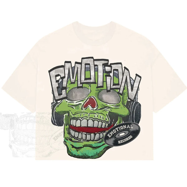 Mixed Emotion Monster Cropped Tee | Cream