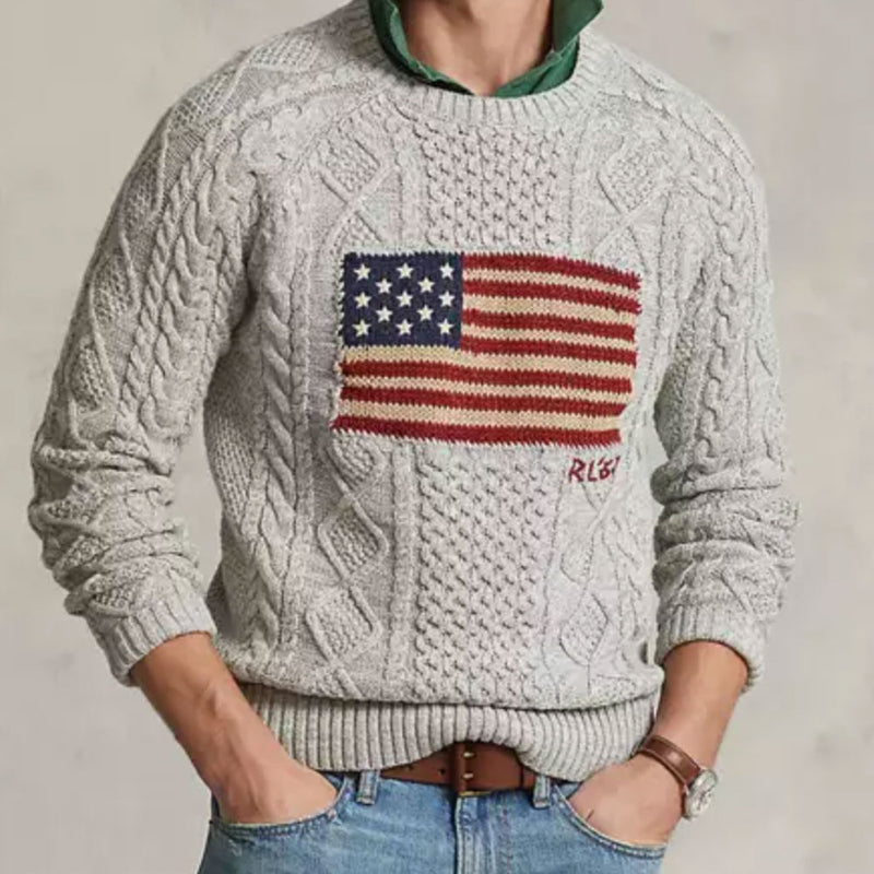 Polo Ralph Lauren Aran Knit Flag Sweater