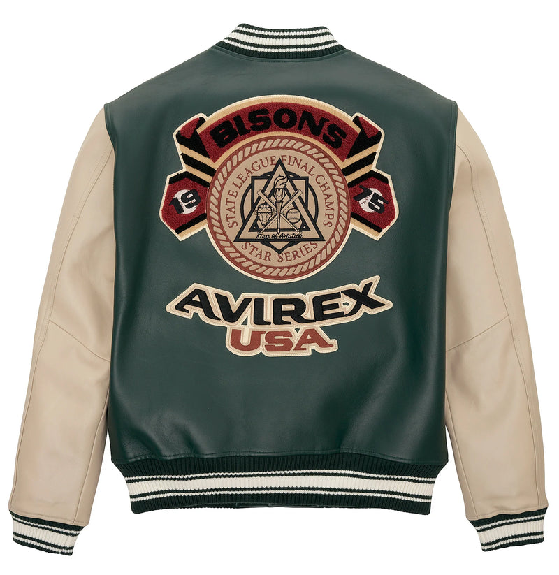 Avirex Bison Varsity Jacket | Hunter
